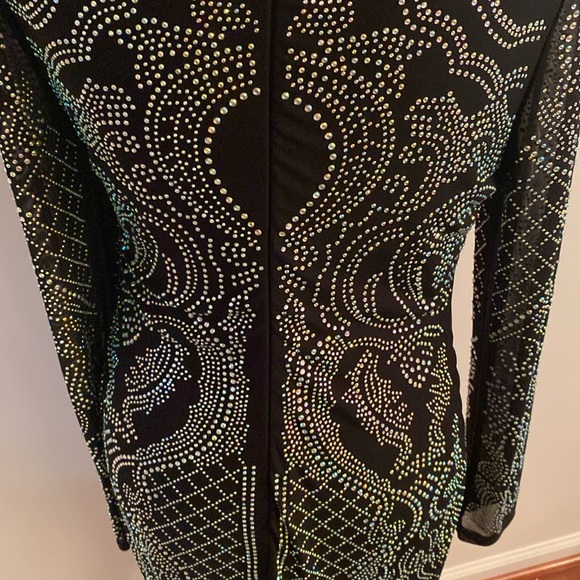 Fashion Nova 1XL black long dress with silver beads - Picture 8 of 13